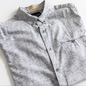 Denim & Flower Button Down Shirt